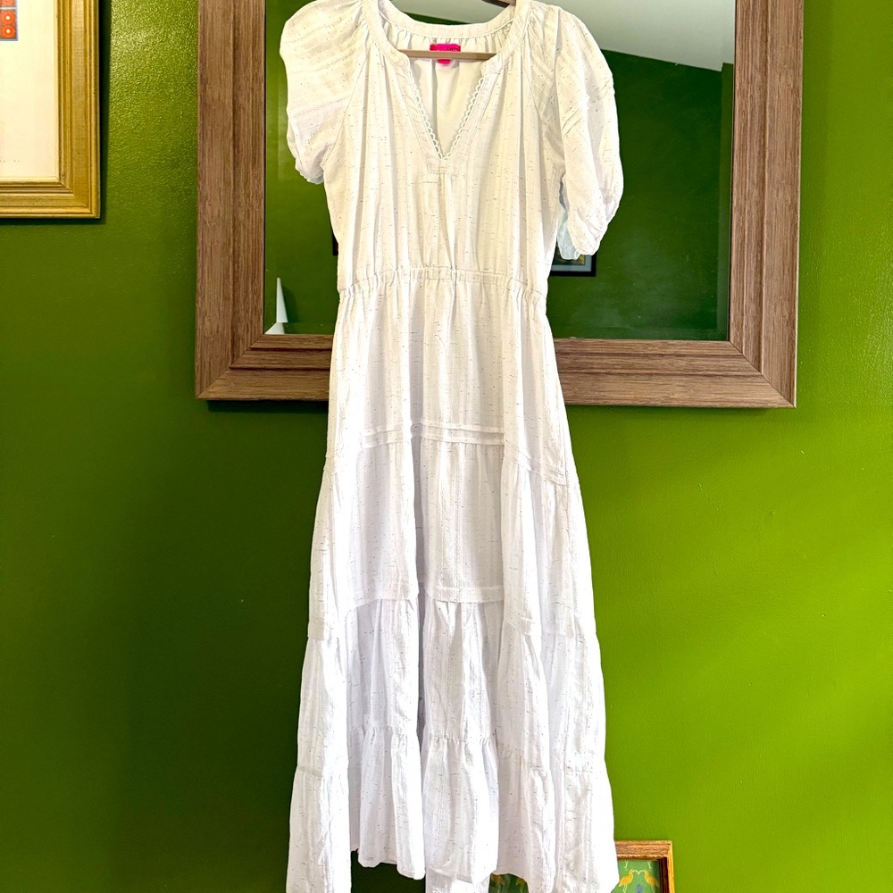 Betsey Johnson White Dress w/ minimal color detail
